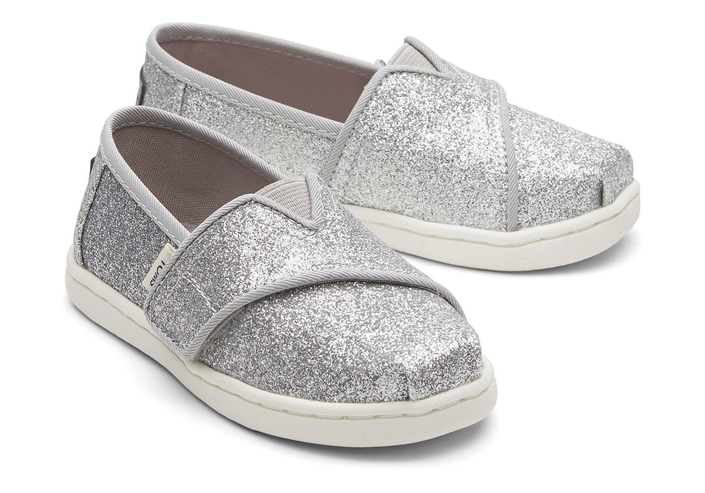 Toms Alpargata Tiny Glitter Espadrille Silver - Kids - 86132-LSIE